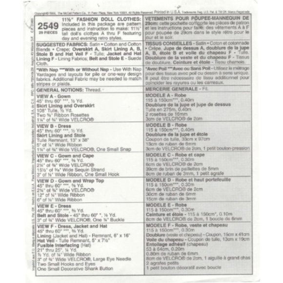 intage ©1996 - McCall's 2535 Pattern - Misses' one-piece swimsuits - size 14 - Picture 2 of 2